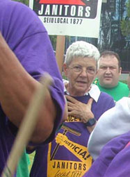 Cynthia Rich at the June 10th Janitor Strike